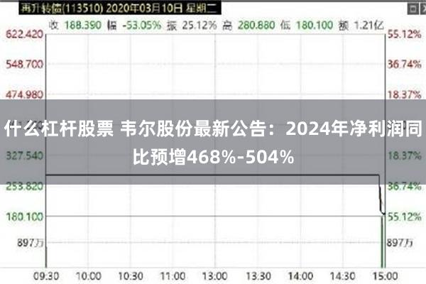 什么杠杆股票 韦尔股份最新公告：2024年净利润同比预增468%-504%